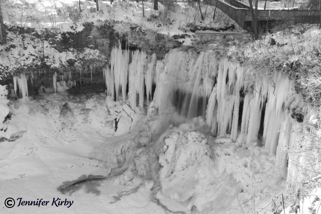 Minneapolis Minnehaha Falls Frozen in Winter